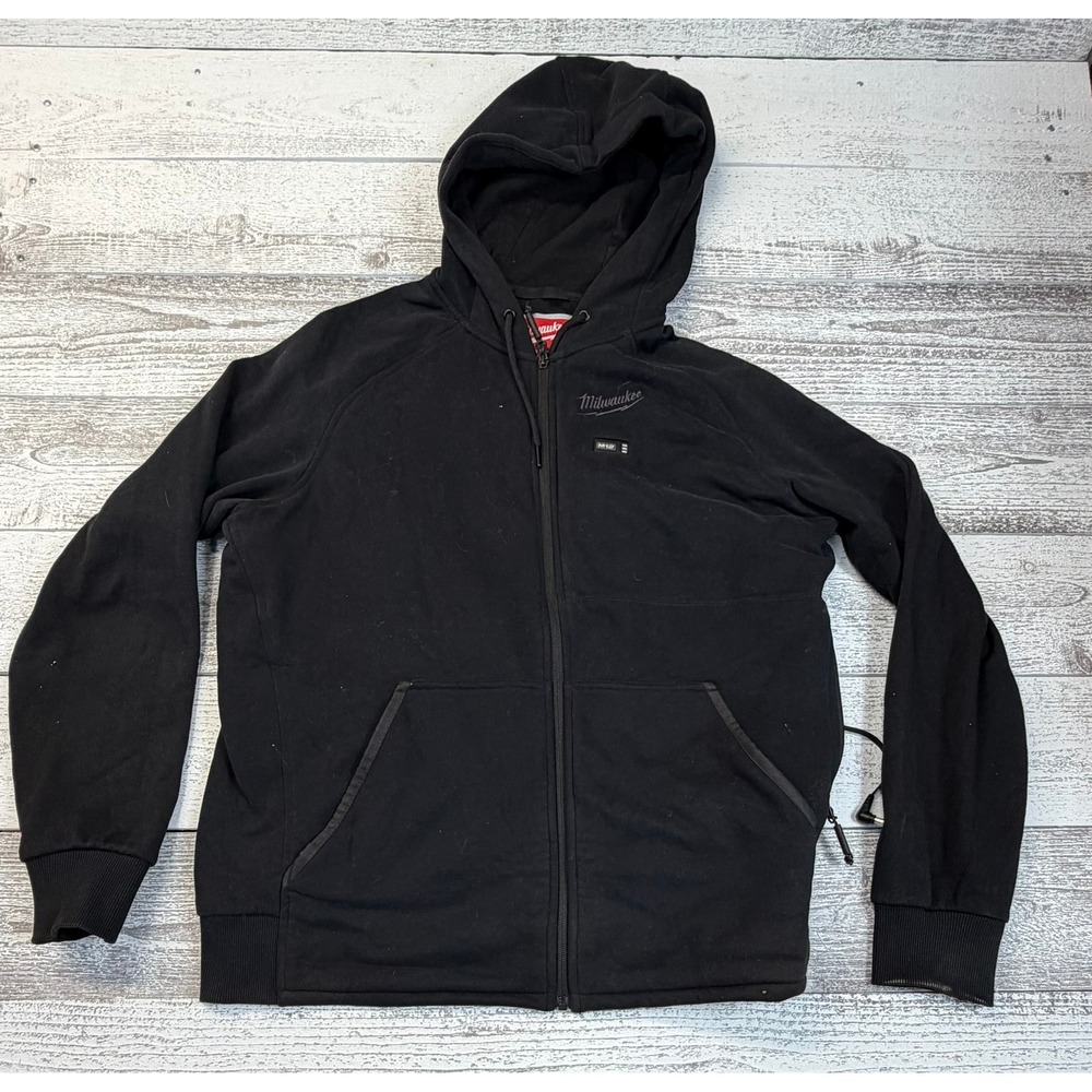 Milwaukee M12 Heated Gear Black Full Zip Hoodie Sweatshirt Mens Large
